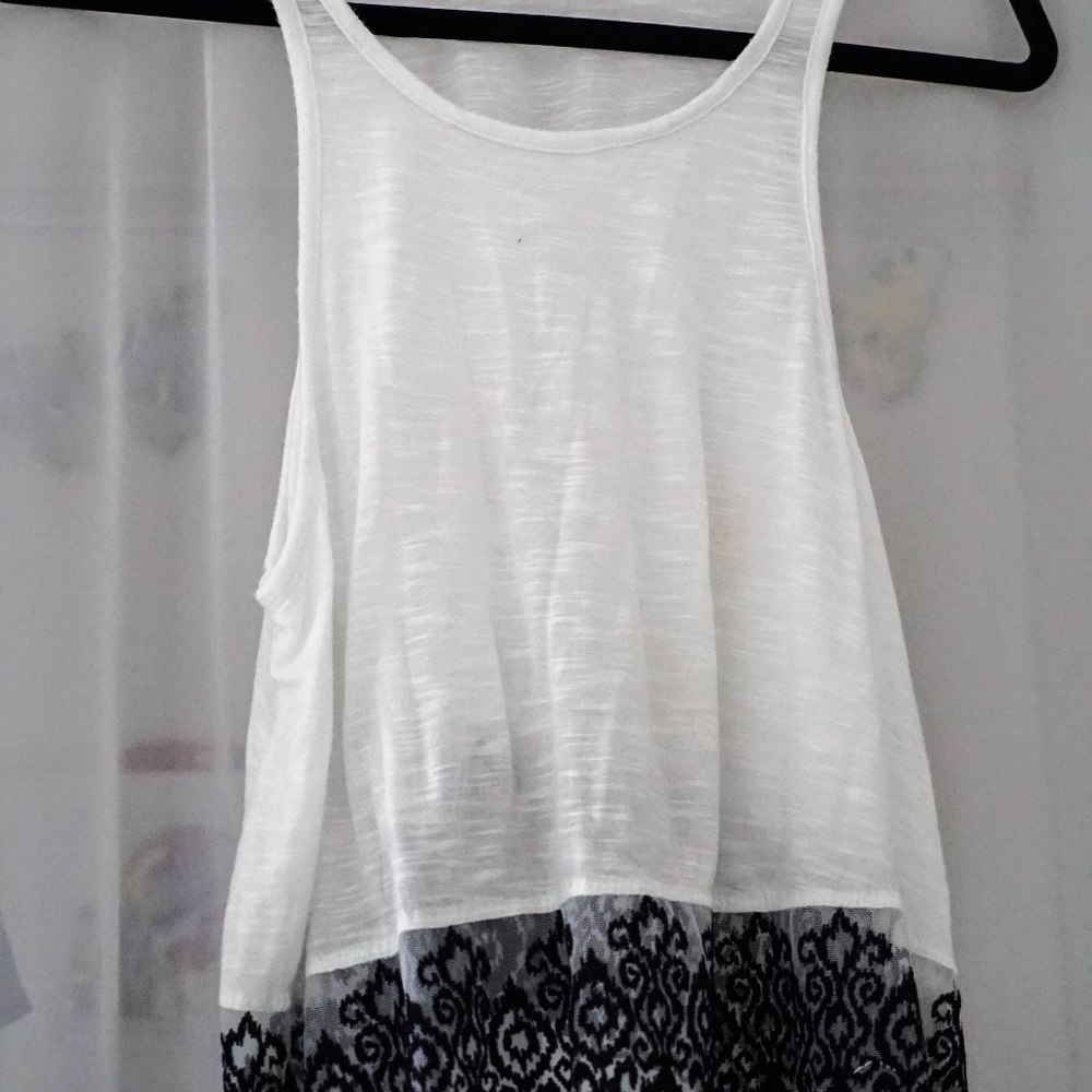 Emma & Sam LF Sheer White Tank Top